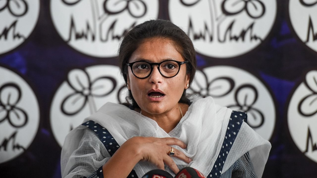 Trinamool Congress leader Sushmita Dev, who recently joined the party, during a press conference in New Delhi, Tuesday, Aug. 17, 2021. Credit: PTI Photo