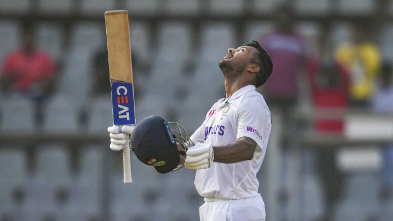Mayank Agarwal found his mojo again, leading India's charge with an unbeaten 120. Credit: PTI Photo