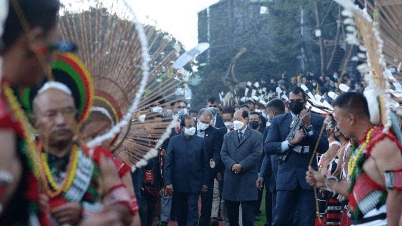 At least 2,090 domestic tourists and 35 foreigners visited the Hornbill festival in the first three days. Credit: IANS Photo