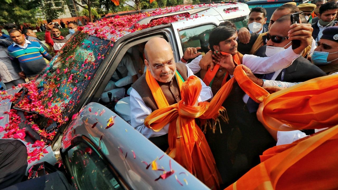 Amit Shah in Jaipur. Credit: PTI Photo