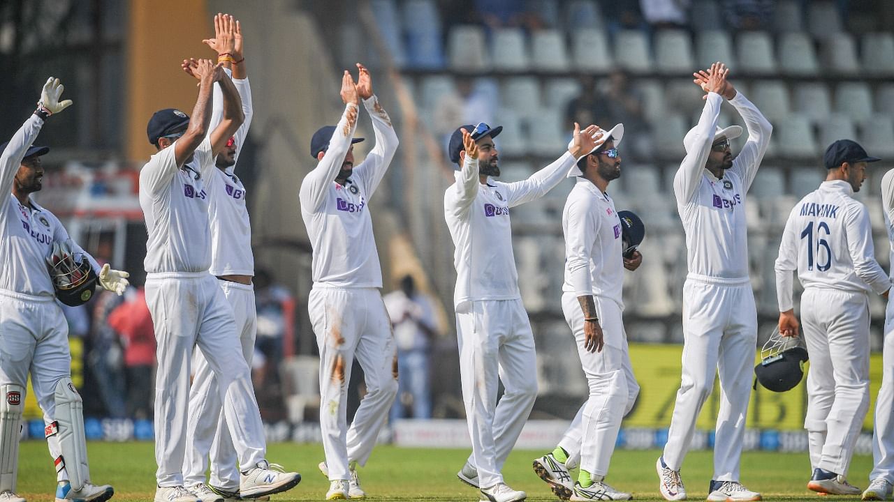 India beat New Zealand by 372 runs in the Mumbai Test on the fourth day after drawing the opening match in Kanpur. Credit: PTI Photo