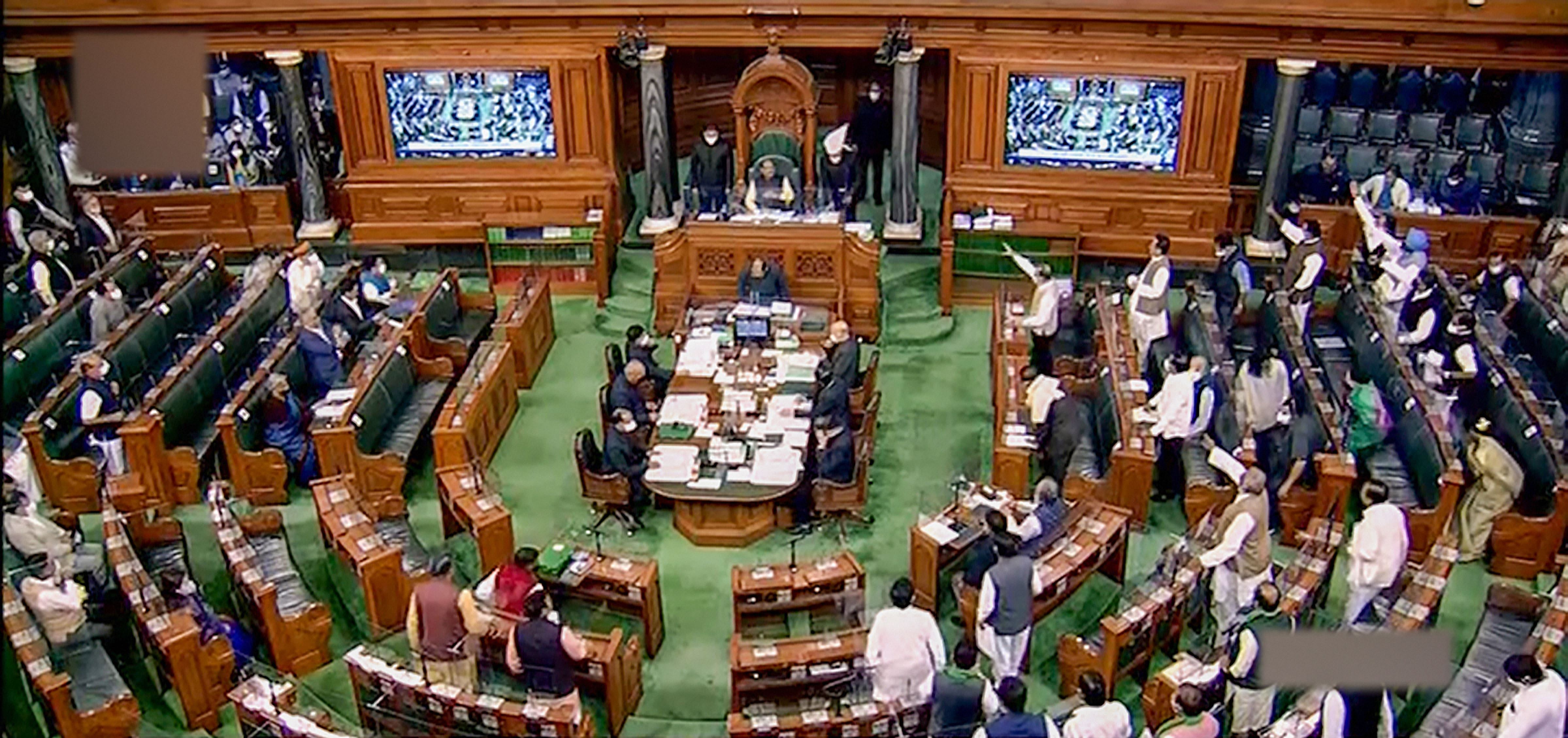  Lok Sabha Speaker Om Birla conducts proceedings in the House. Credit: PTI Photo