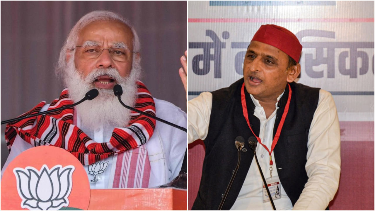 PM Narendra Modi (left) and Samajwadi Party chief Akhilesh Yadav. Credit: PTI file photos