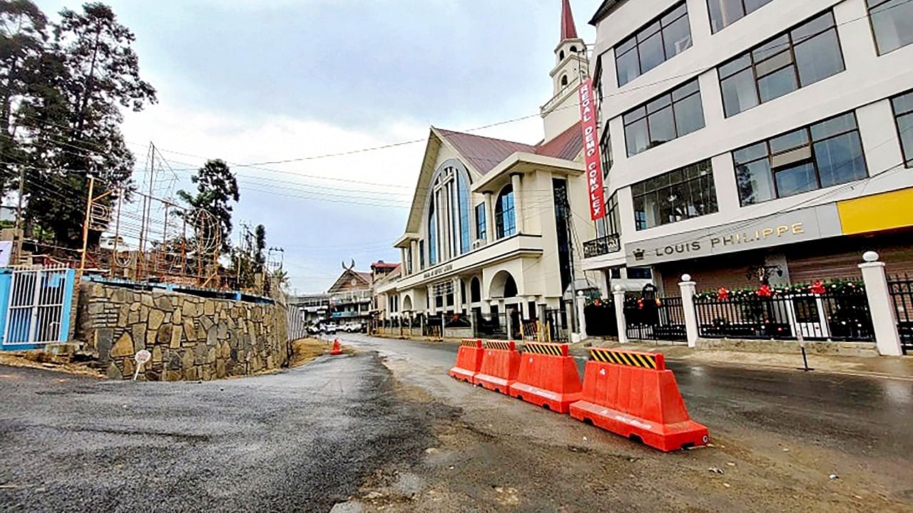 Deserted streets in Mon as several organisations called for a bundh on December 7. Credit: PTI Photo