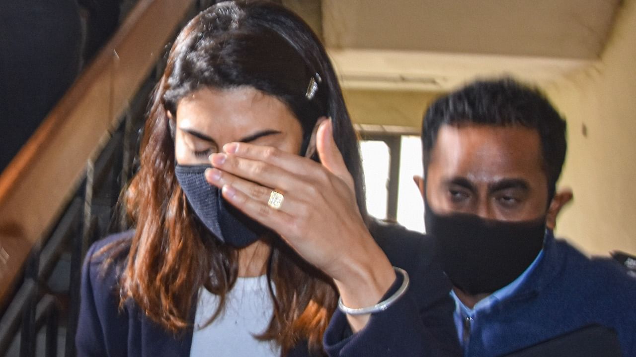Bollywood actor Jacqueline Fernandez at the ED office on December 8. Credit: PTI Photo