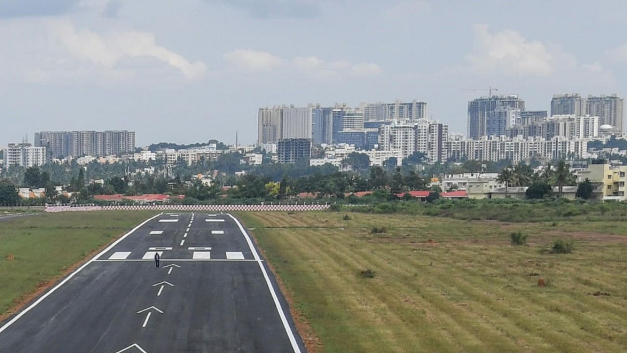 A view of the Jakkur aerodrome and the Government Flying Training School in Bengaluru. Credit: DH Photo