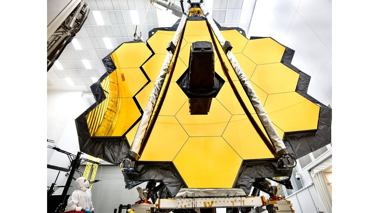 File Photo of the primary mirror of NASA’s James Webb Space Telescope. Credit: AFP Photo