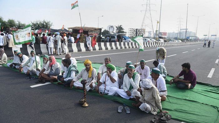 A file photo of the farmers' protest. Credit: PTI Photo