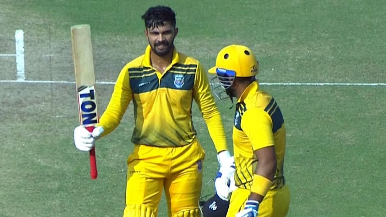 Gaikwad now has 414 runs to his name in three innings at an insane average of 207 to make his case even stronger for the upcoming South Africa ODI series. Credit: Twitter/@BCCIdomestic