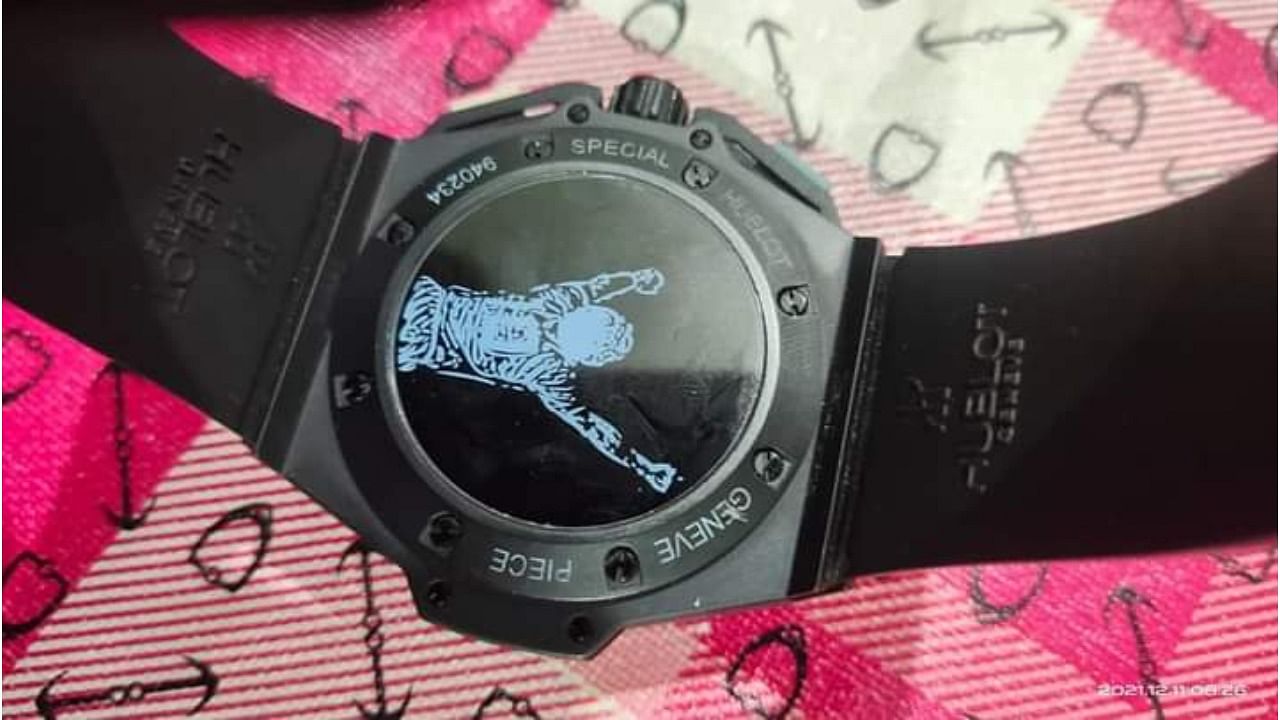 Maradona's stolen heritage Hublot watch that was recovered in Assam on Saturday. Credit: Assam Police