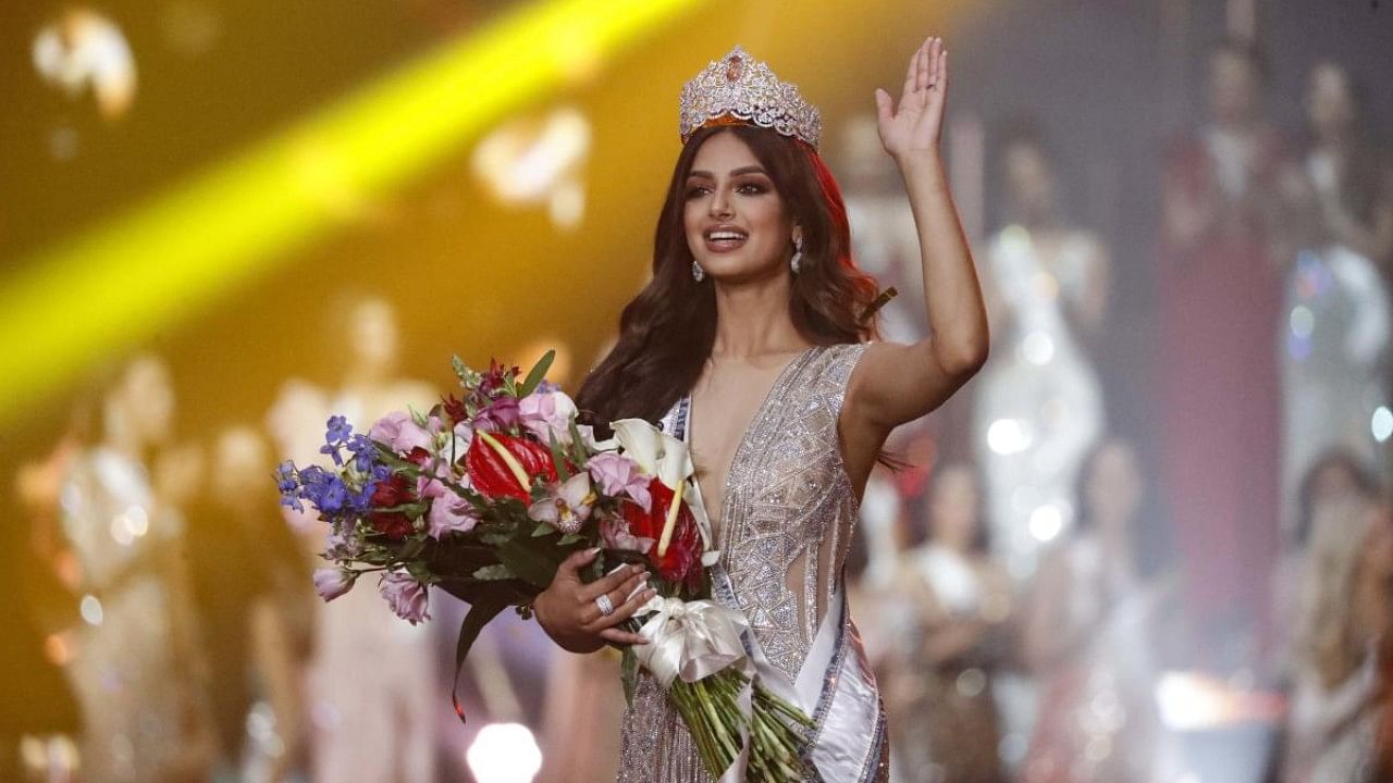 India's Harnaaz Sandhu Miss Universe 2021. Credit: AP Photo