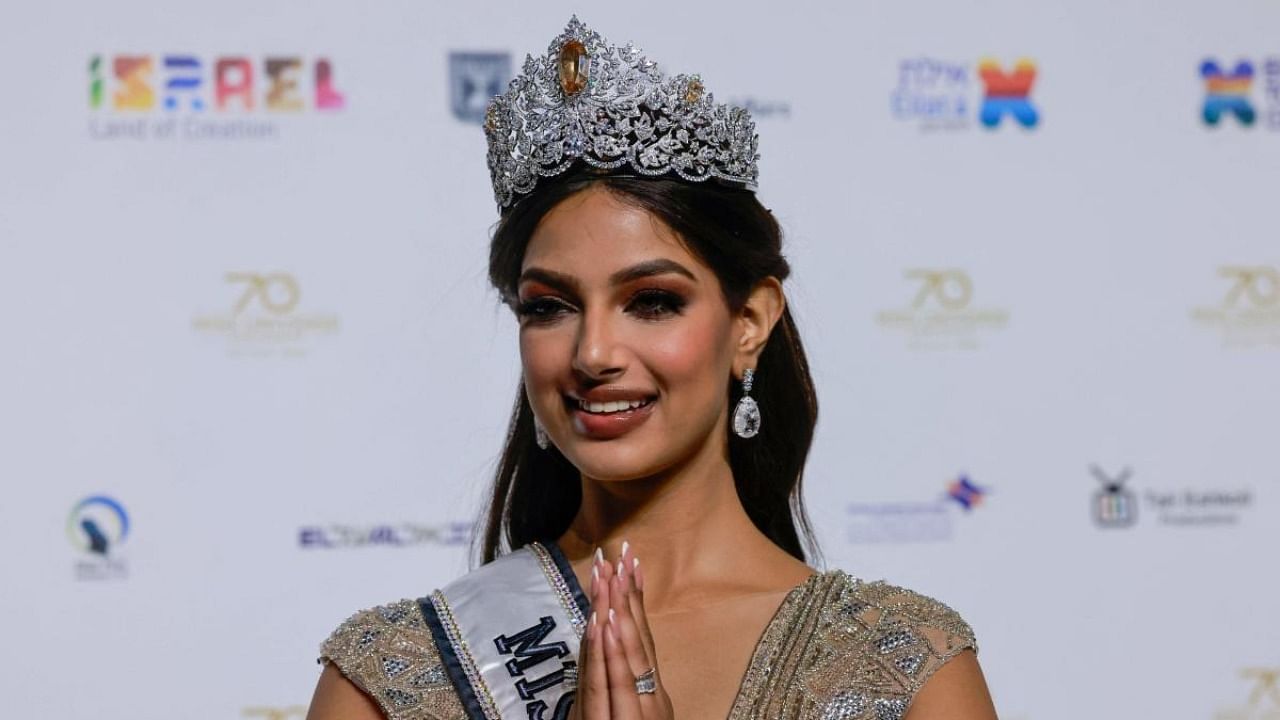 Miss Universe 2021 Harnaaz Sandhu. Credit: AFP Photo