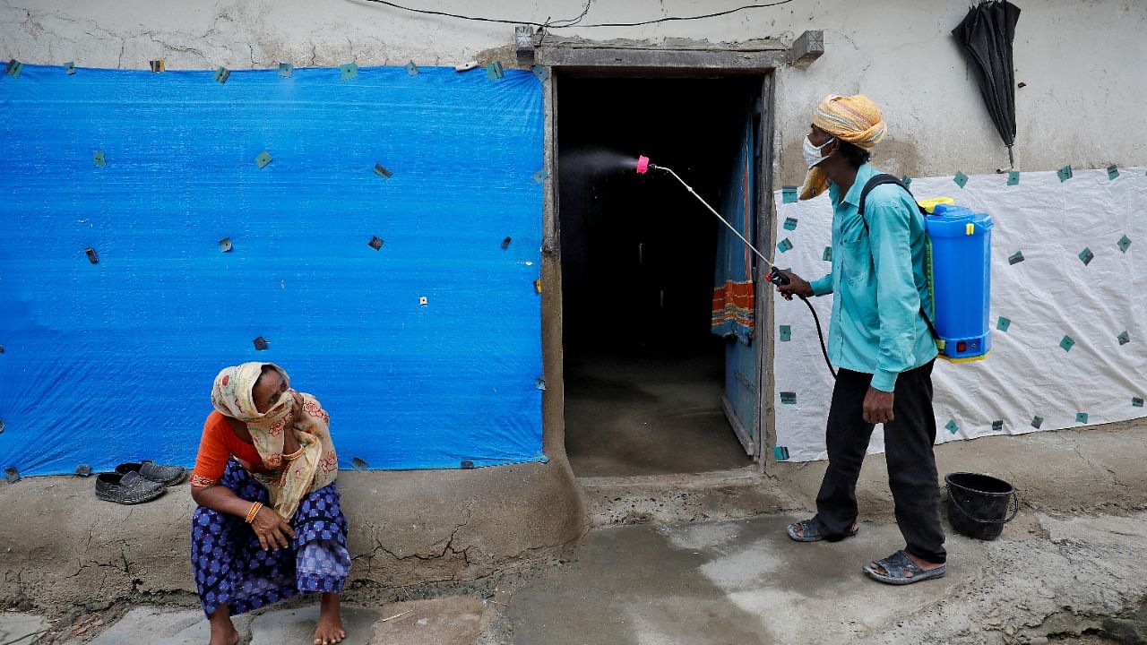 Sanitisation in Gujarat. Credit: Reuters Photo