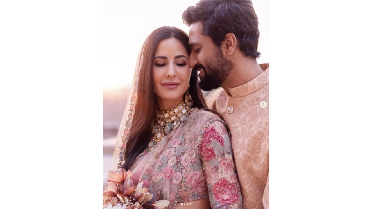  The couple shared a common caption, which read, 'To love, honour and cherish'. Credit: Instagram/katrinakaif