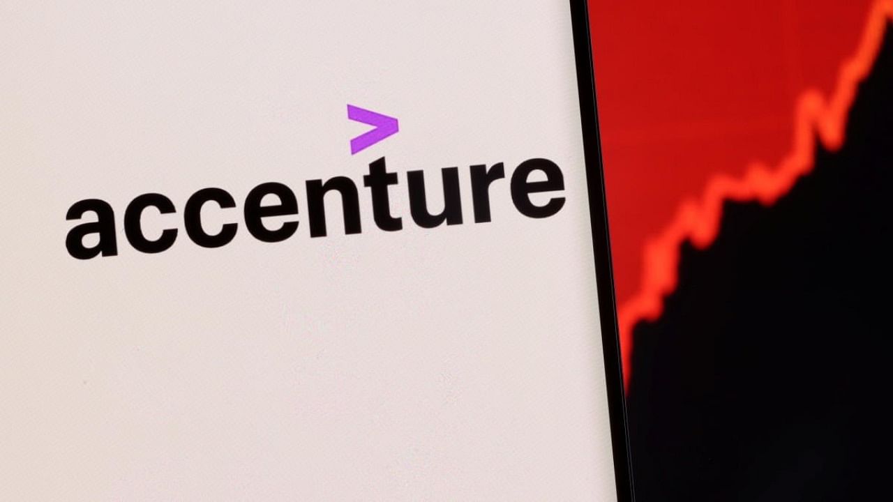 Illustration shows a smartphone with displayed Accenture logo. Credit: Reuters Photo