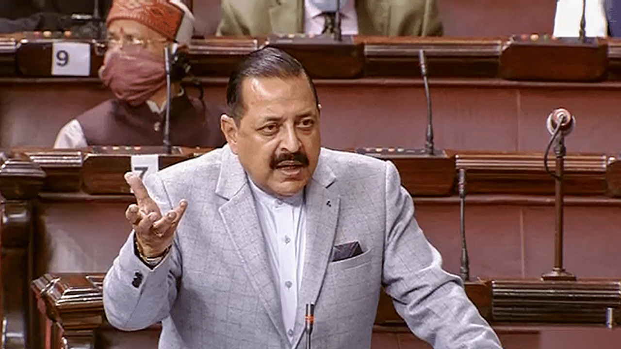 Union Minister Jitendra Singh speaks in the Rajya Sabha. Credit: PTI Photo