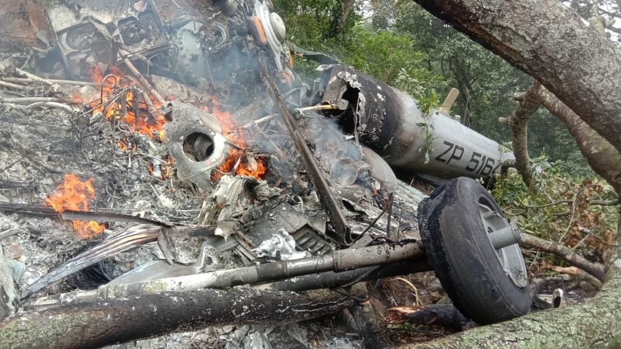 An IAF Mi-17V5 helicopter, with CDS Gen Bipin Rawat with his staff and some family members on board, met with an accident near Coonoor in Tamil Nadu. Credit: IANS File Photo