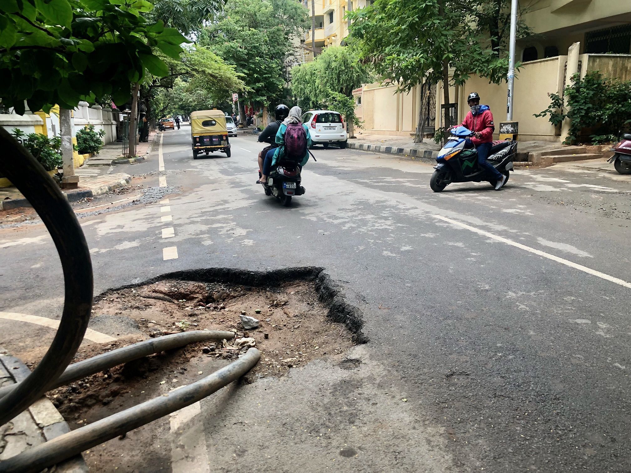 As an indication of how bad the roads are, the civic body is in the process of colour-coding them based on the extent of damage and present condition. Credit: DH Photo