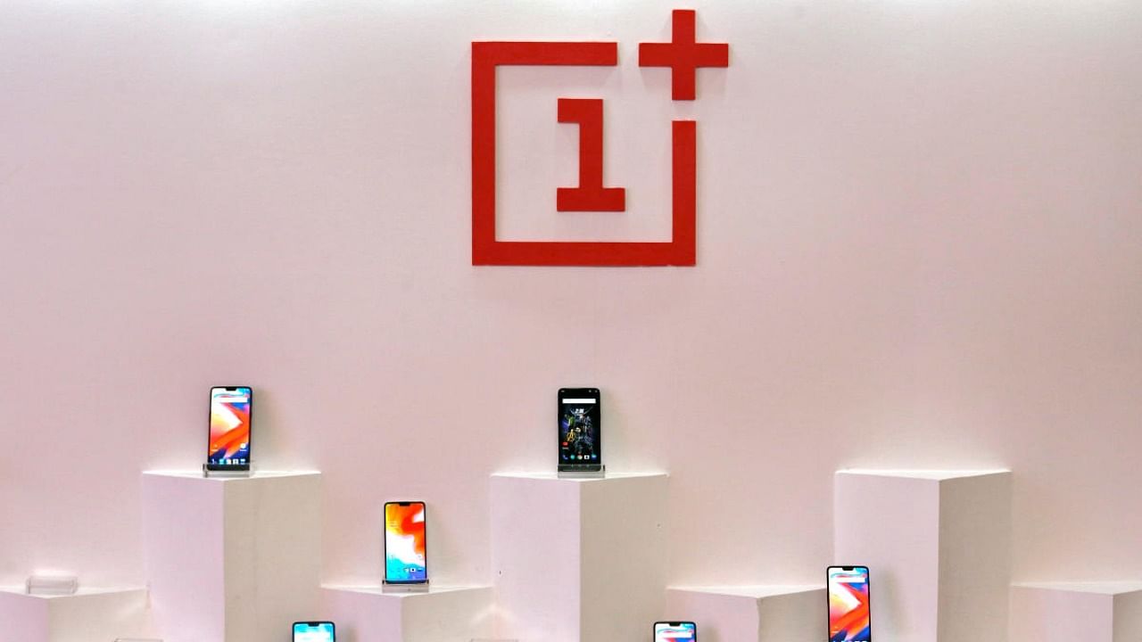 OnePlus mobile phones are seen on display during a press briefing. Credit: Reuters file photo