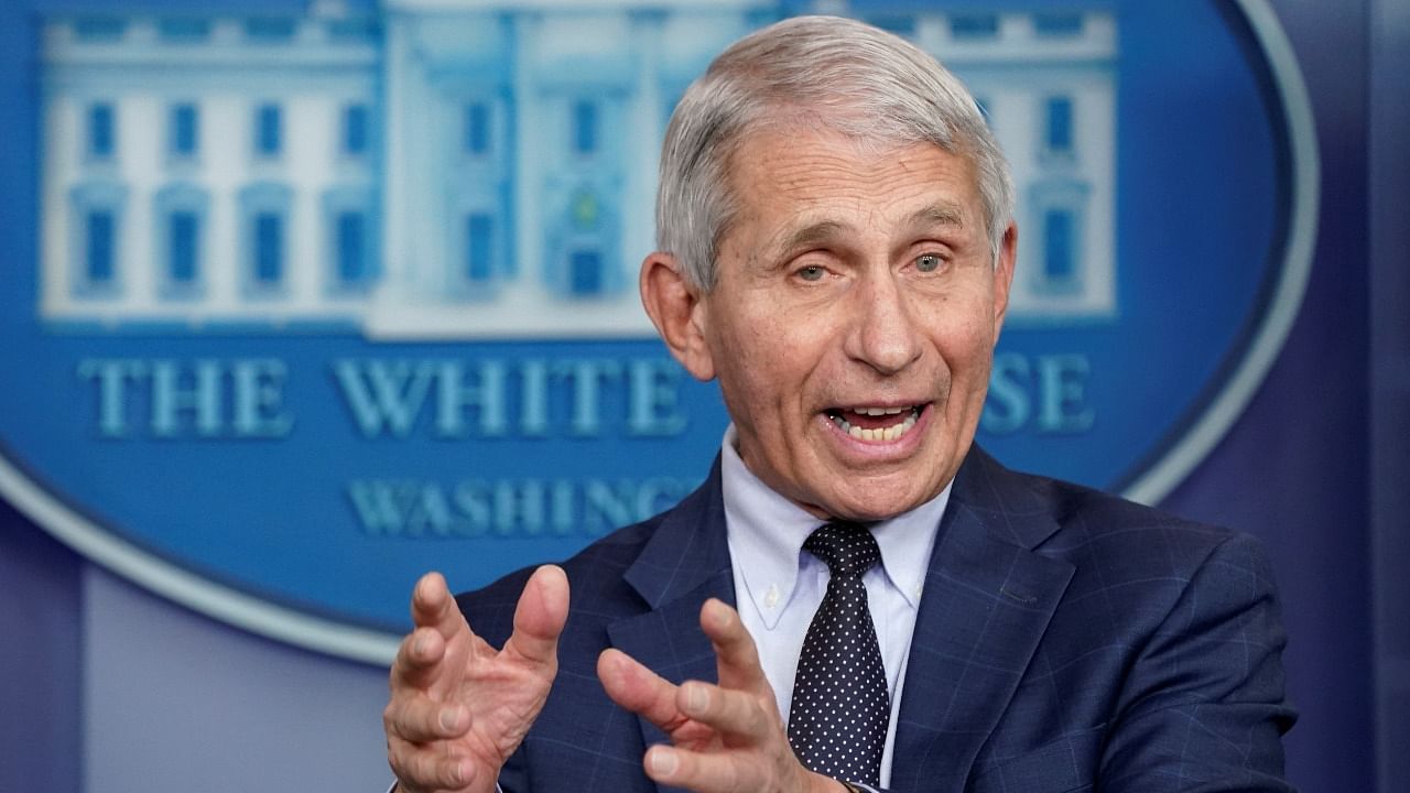 Anthony Fauci speaks about the Omicron coronavirus variant during a press briefing at the White House. Credit: Reuters Photo