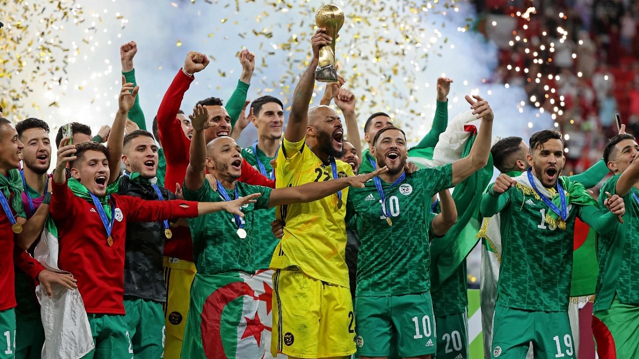 Algeria, on Saturday, beat Tunisia 2-0 to clinch the 2021 FIFA Arab Cup. Credit: AFP Photo