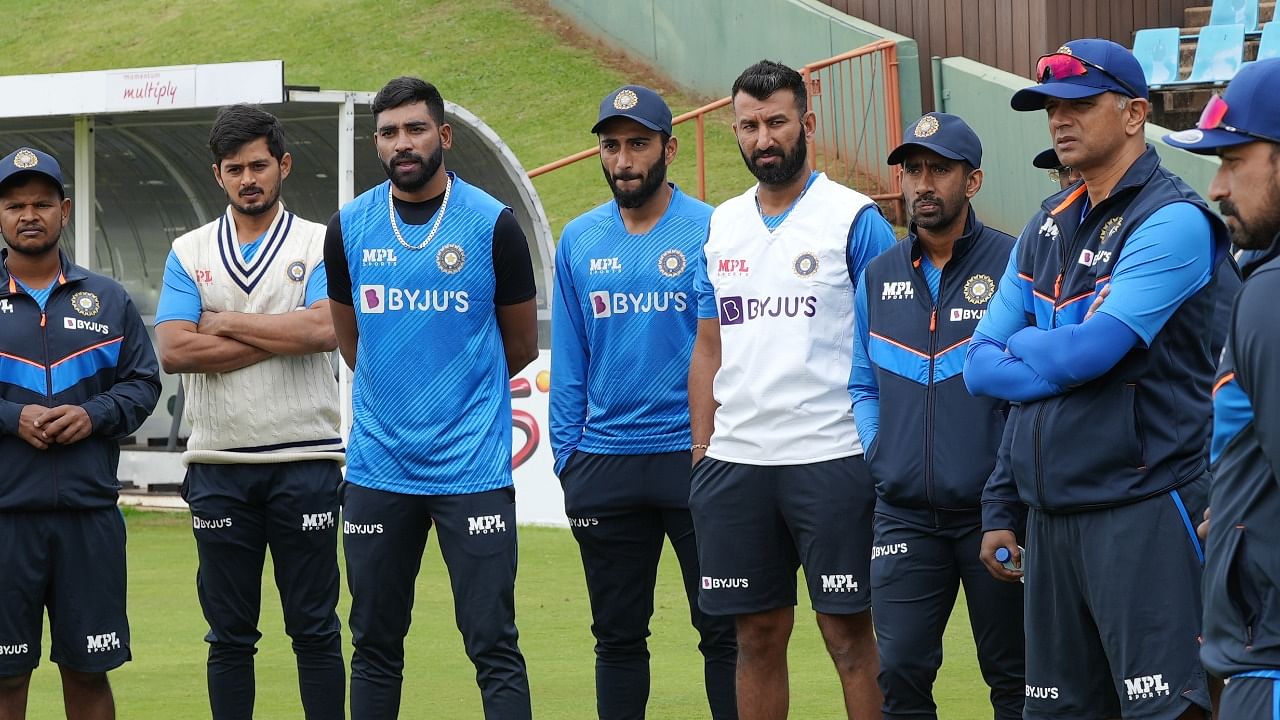India players look on during a training session at the SuperSport Park in Centurion. Credit: Twitter/@BCCI