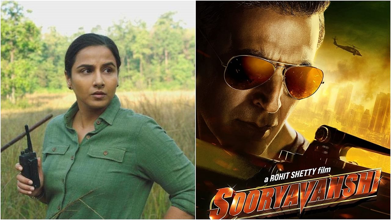 Vidya Balan received praise for 'Sherni' while Akshay scored a big hit with 'Sooryavanshi. Credit: IMDb/IMDb