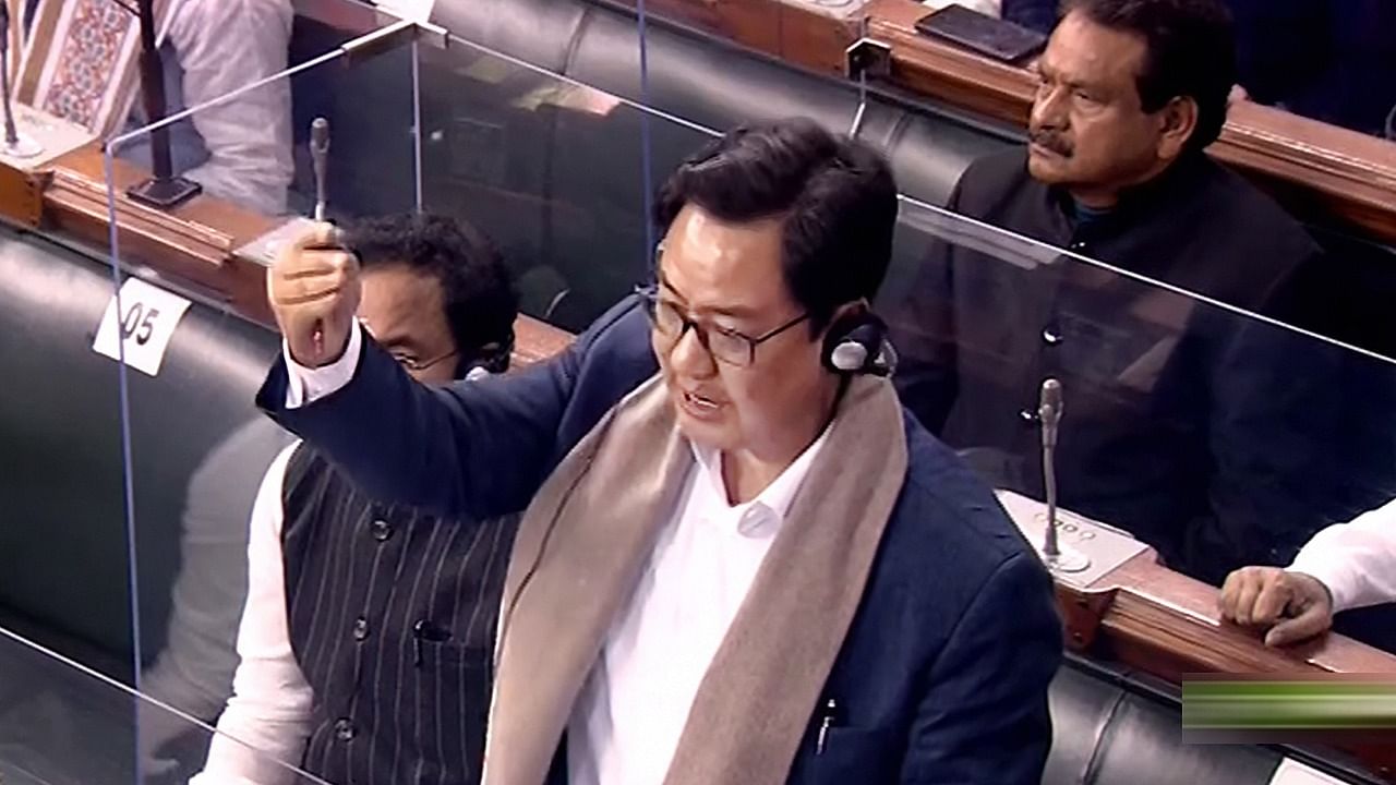 Union Law Minister Kiren Rijiju said the legislation will end bogus voting. Credit: PTI Photo