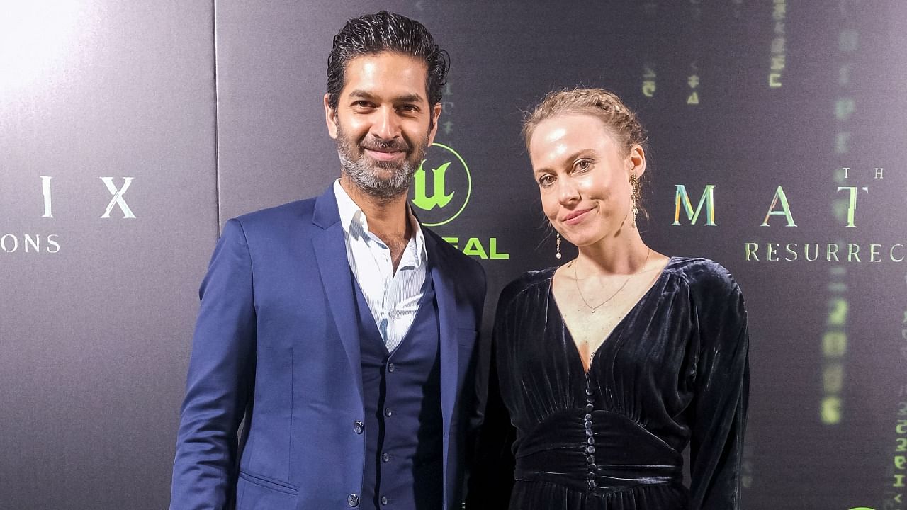 Actor Purab Kohli (L) arrives for the premiere of 'The Matrix Resurrections' at the Castro Theatre in San Francisco. Credit: AFP Photo