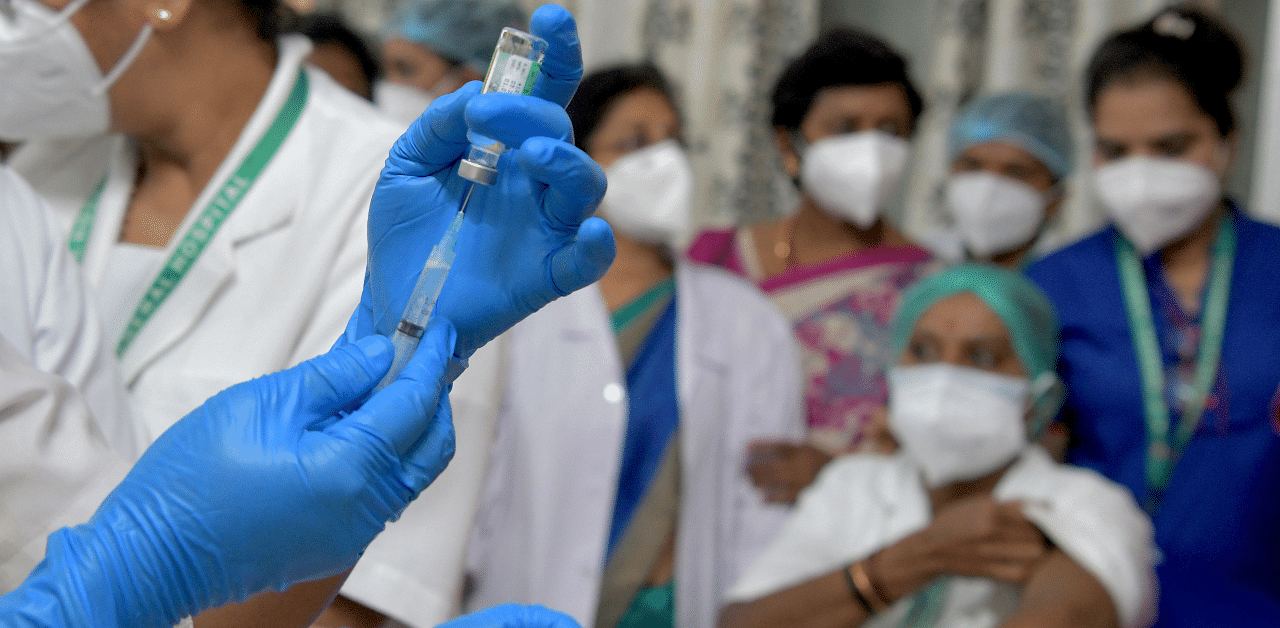 Union Health Secretary Rajesh Bhushan reviewed the public health preparedness of states for fighting Covid-19 and the Omicron variant along with the progress of vaccination virtually. Credit: AFP Photo