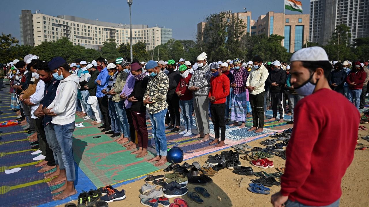 Gurgaon is a modern satellite city of the capital New Delhi. Around 500,000 Muslims either live there, have migrated to the area for work or labour there during the day. Credit: AFP File Photo