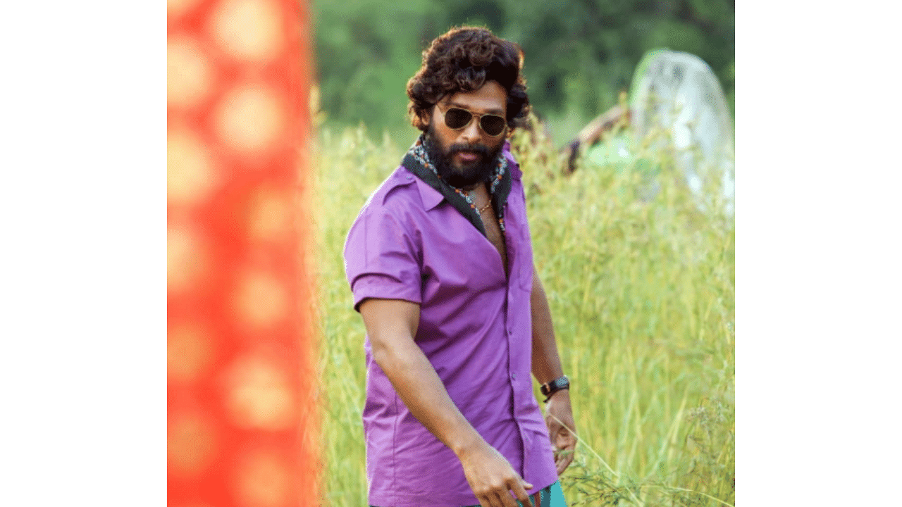 Allu Arjun in a still from 'Pushpa: The Rise'. Credit: IMDb