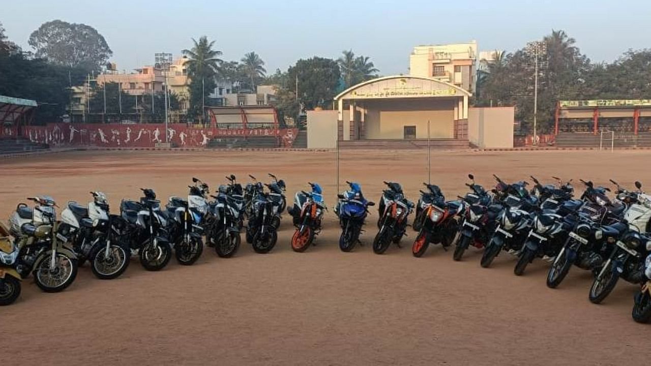 A view of the stolen two-wheelers. Credit: Special arrangement
