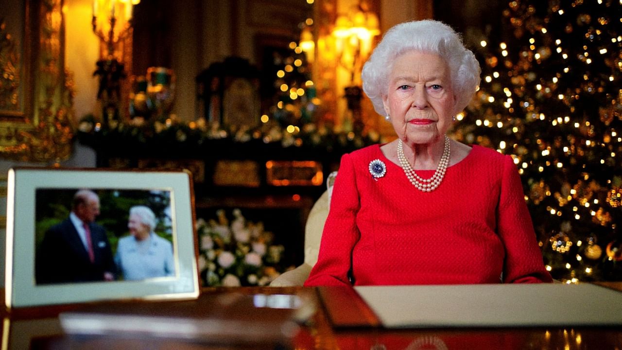 Britain's Queen Elizabeth records her annual Christmas broadcast. Credit: Reuters Photo