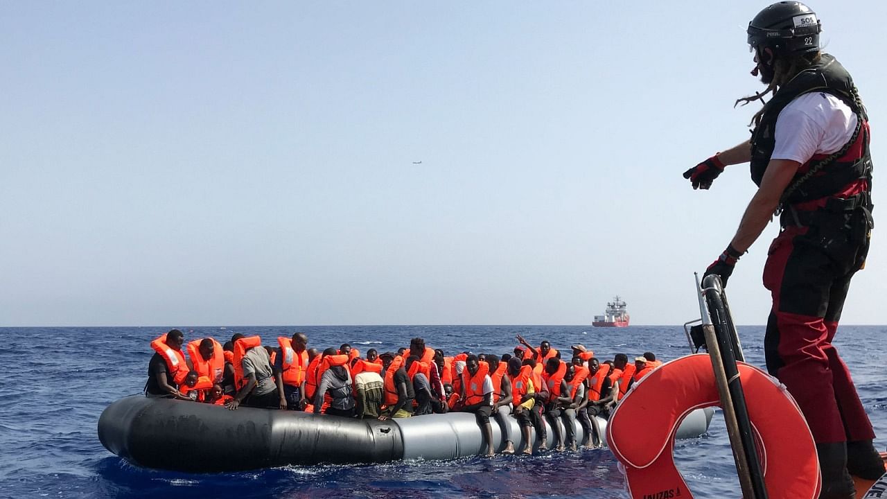 A boat ferrying migrants in 2019. Credit: AFP Photo