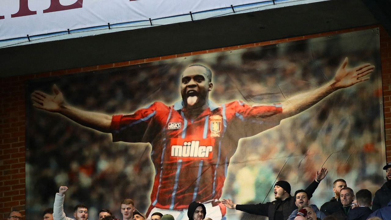 An image of former Aston Villa player Dalian Atkinson is seen inside the stadium. Credit: Reuters File Photo