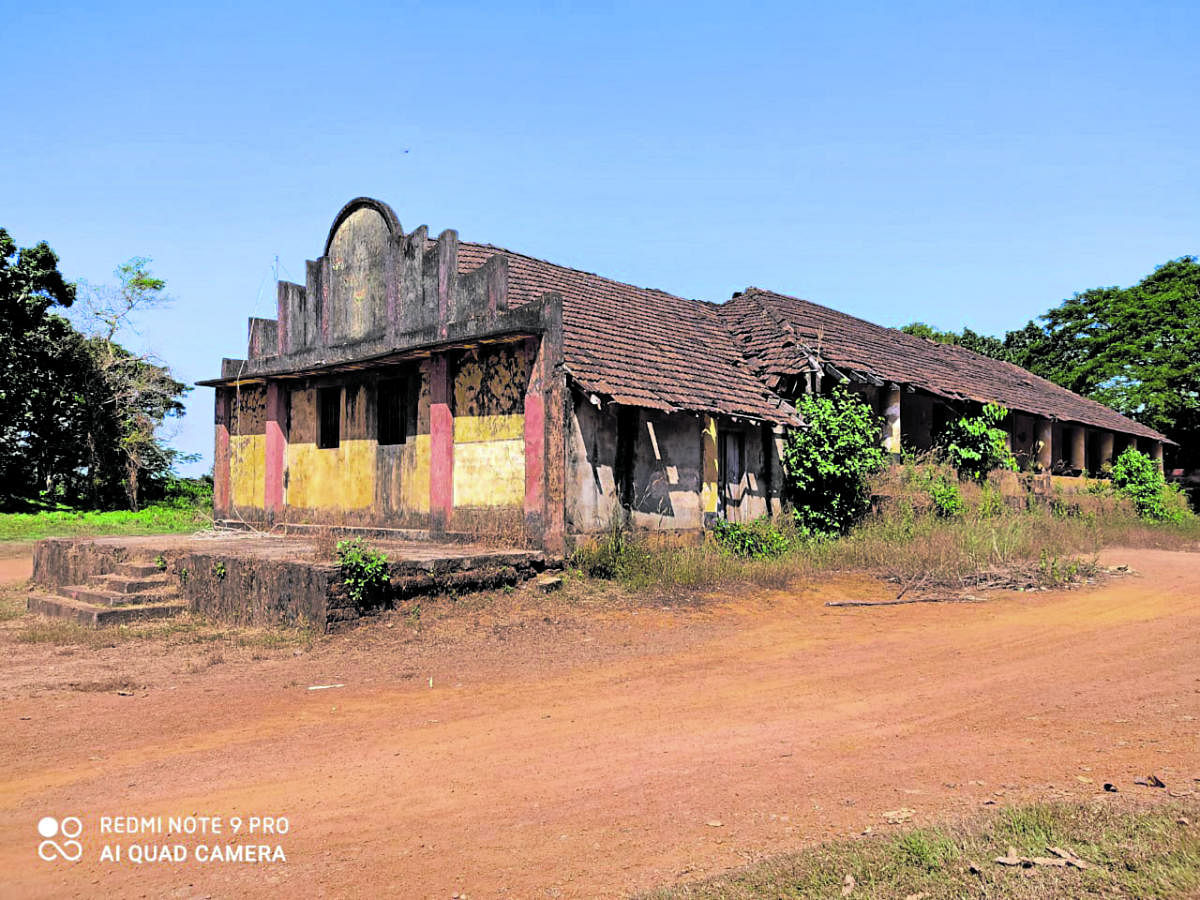 The 141-year-old Nellikatte Government Primary School building in Puttur, prior to its demolition.