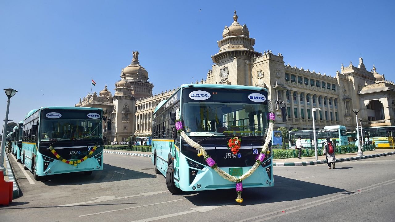 Electric bus inauguration in Bengaluru. Credit: PTI Photo