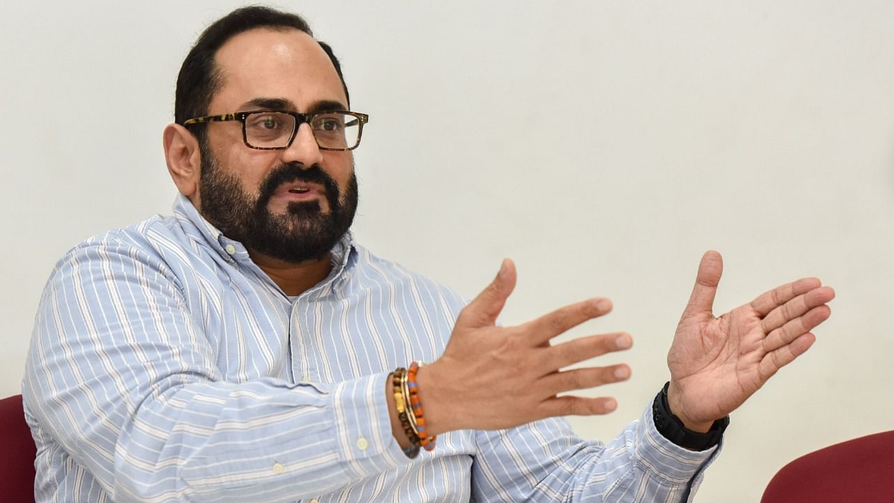 Minister of State for IT Rajeev Chandrasekhar. Credit: DH File Photo