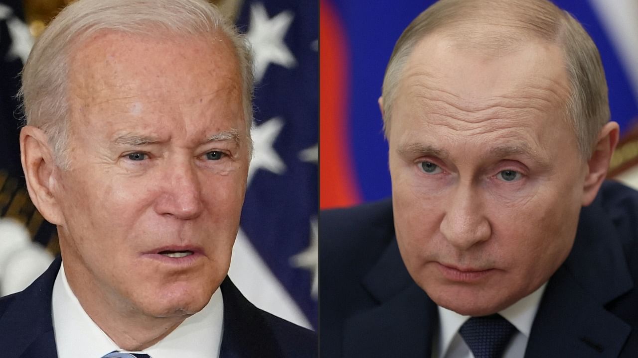 US President Joe Biden (L) and Russia President Vladimir Putin. Credit: AFP Photo