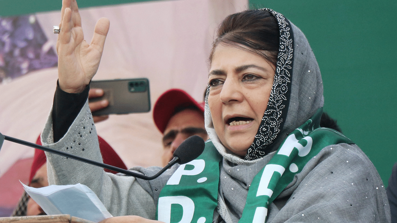 Peoples Democratic Party (PDP) President Mehbooba Mufti. Credit: PTI Photo