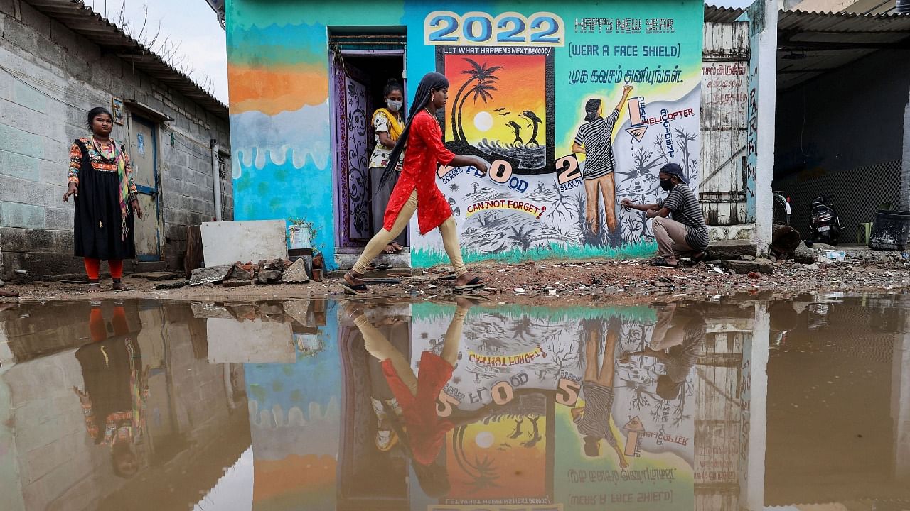 Some areas were waterlogged, with traffic moving slowly on most roads. Credit: PTI Photo