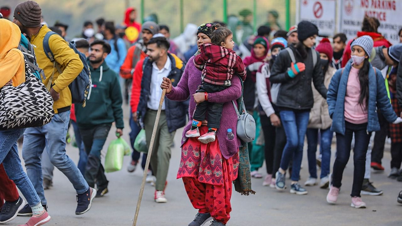 At least 12 people were killed and 20 others injured in a stampede at the shrine in Jammu and Kashmir triggered by a heavy rush of devotees. Credit: PTI Photo