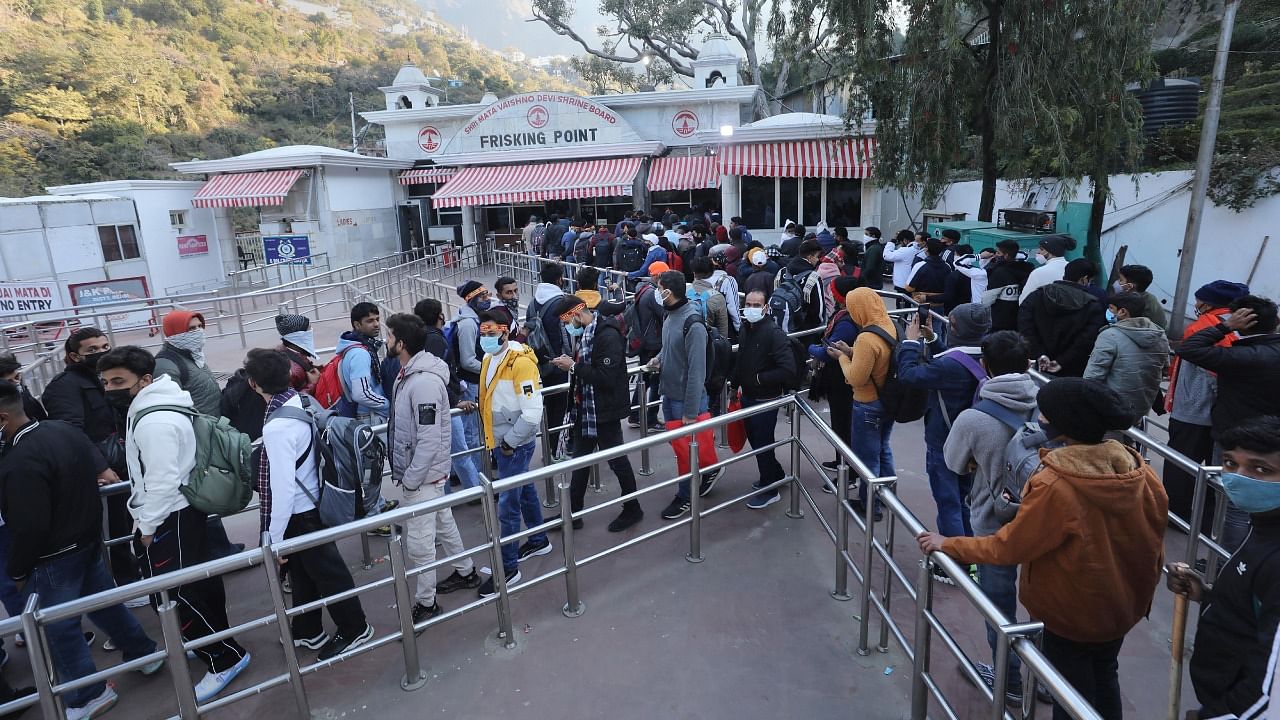 Devotees queue up on December 31 at the temple. Credit: PTI Photo