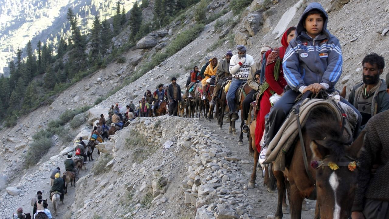 A view of pilgrims on their journey in 2018. Credit: DH File Photo