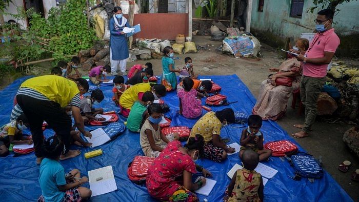 EWS students at a school in Siliguri of West Bengal. Credit: AFP File Photo