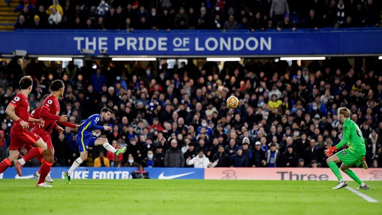 Chelsea's Christian Pulisic scores their second goal. Credit: Reuters Photo