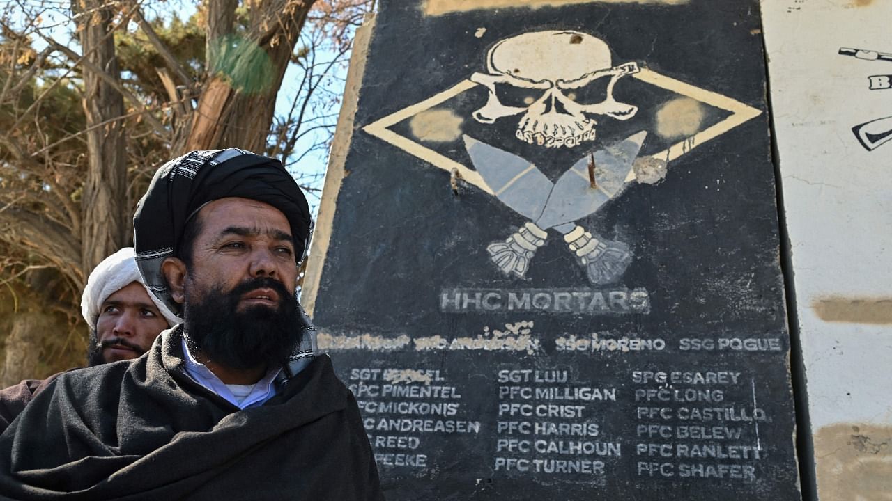 One concrete slab is inscribed with the names and regiments of US troops who served in the province during America's longest war. Credit: AFP Photo