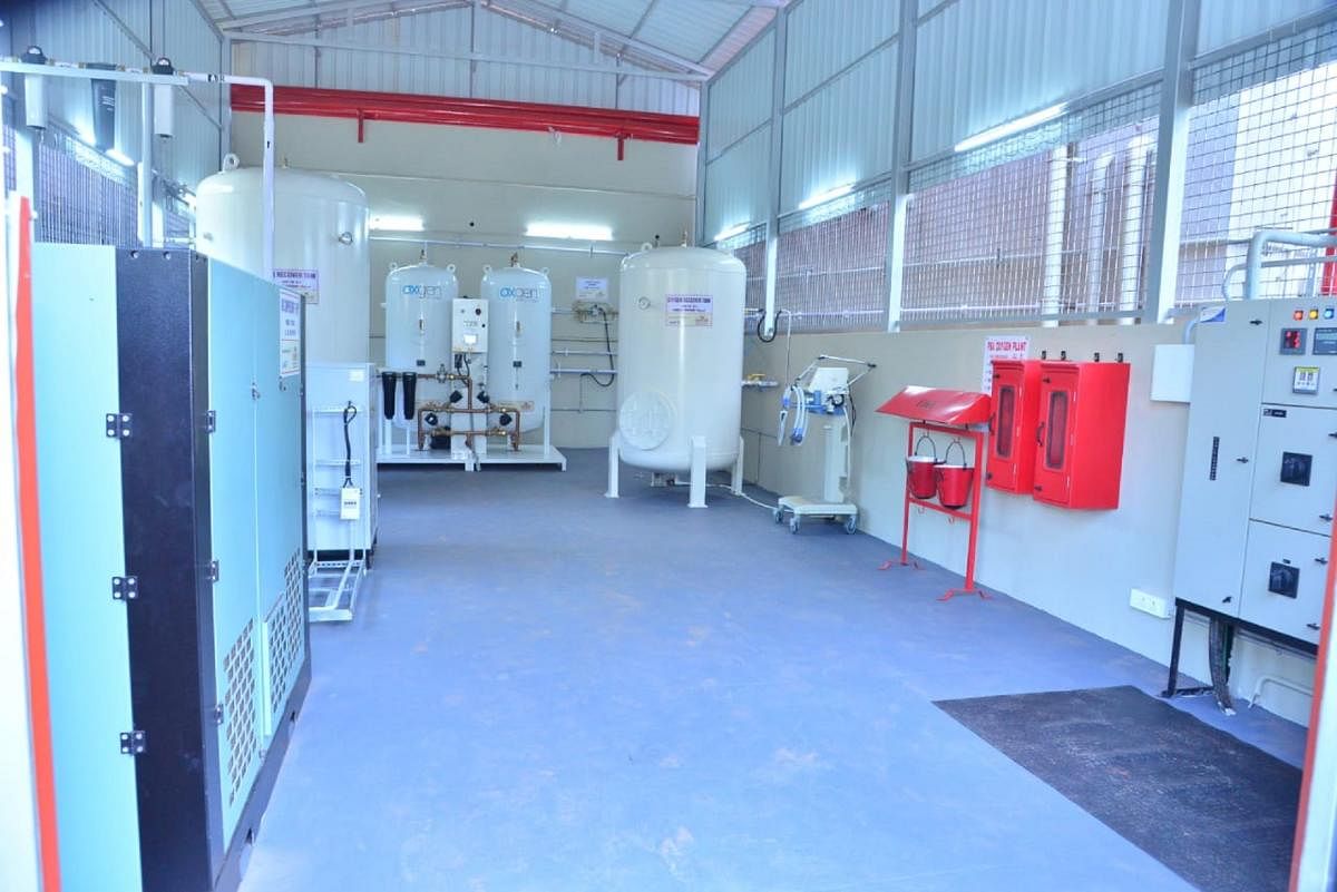 The oxygen generation plant at K S Hegde Charitable Hospital in Deralakatte.