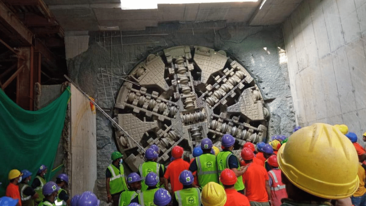 Vamika will continue its onward journey to the proposed Lakkasandra station while Avni will keep tunnelling onwards to Rashtriya Military School on Hosur Road. Credit: DH Photo